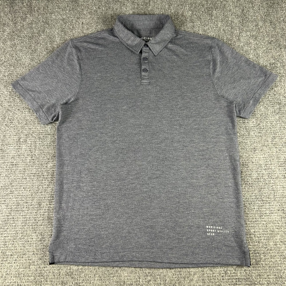 Municipal Sport Utility Gear Greyish‎ Blue Polo Shirt Mens Large Athleisure Golf